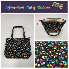 Medium Tote Bag with Zip - Little Yarn Balls Medium Tote Bag with Zip - Little Yarn Balls